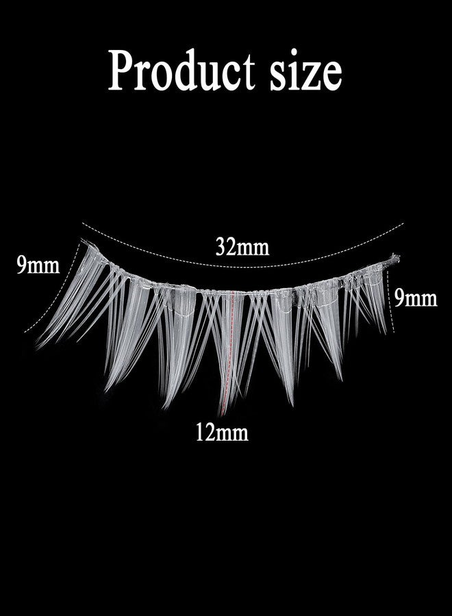 Thrymme 5Pairs White False Lashes, White False Eyelashes Short Natural Manga Style, Festival Celebration & Cosplay, Upper & Bottom Set - Image 2